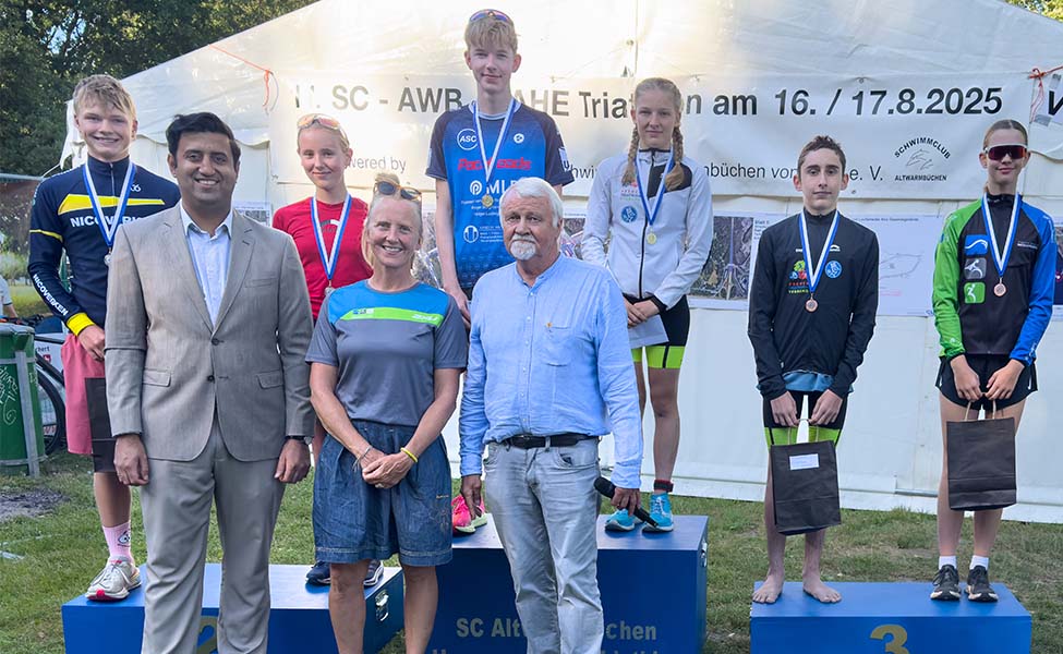 Hannover-Lahe Triathlon Begeistert Mit Rekordbeteiligung – Bezirksbürgermeister Dr. Wjahat Waraich Gratuliert Bei Siegerehrung